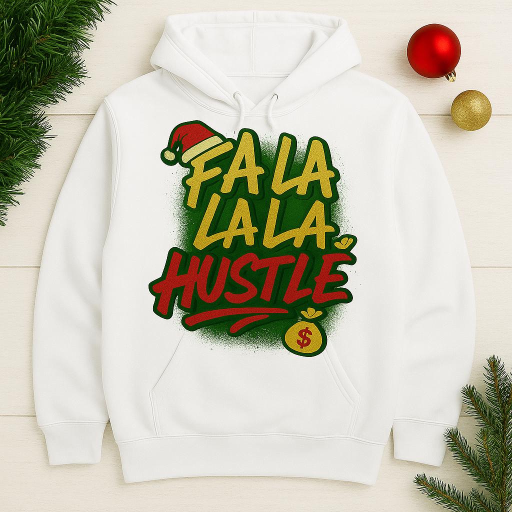 fa la la la Hustle Christmas PNG Funny Holiday Shirt Design Digital Download 300 DPI PNG Christmas Sublimation dtf/dtf Print File