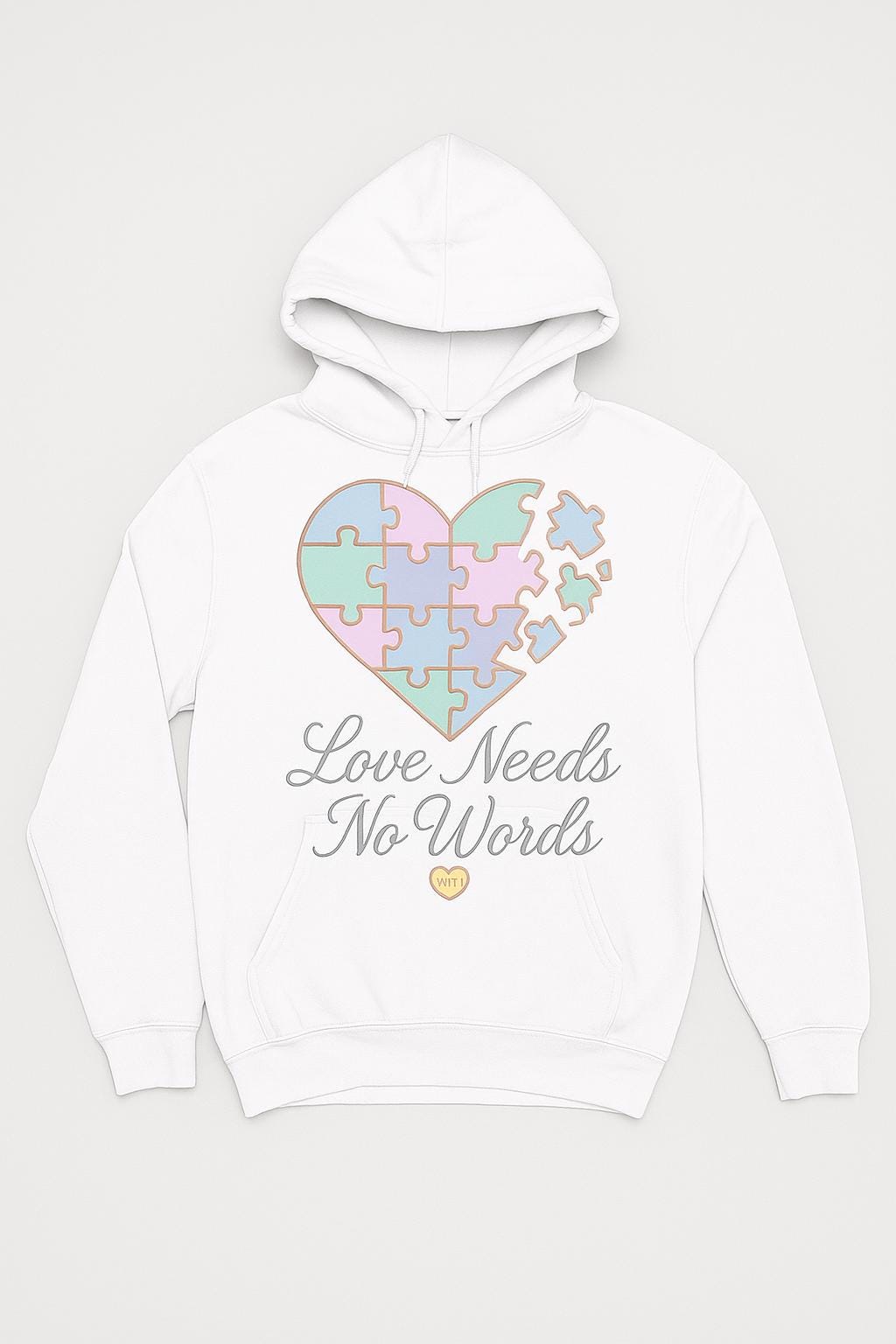 Love Needs No Words Autism Puzzle Heart pgn