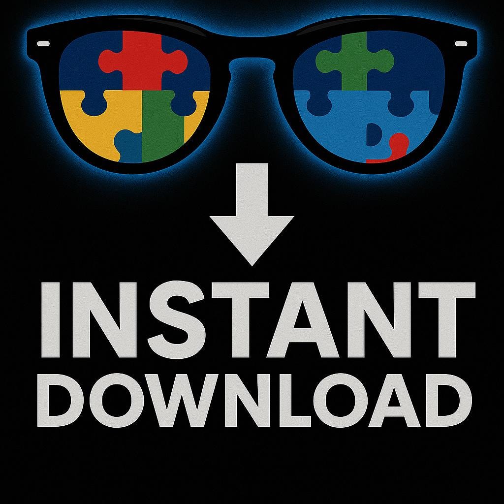 Autism Awareness PNG | Puzzle Sunglasses Design