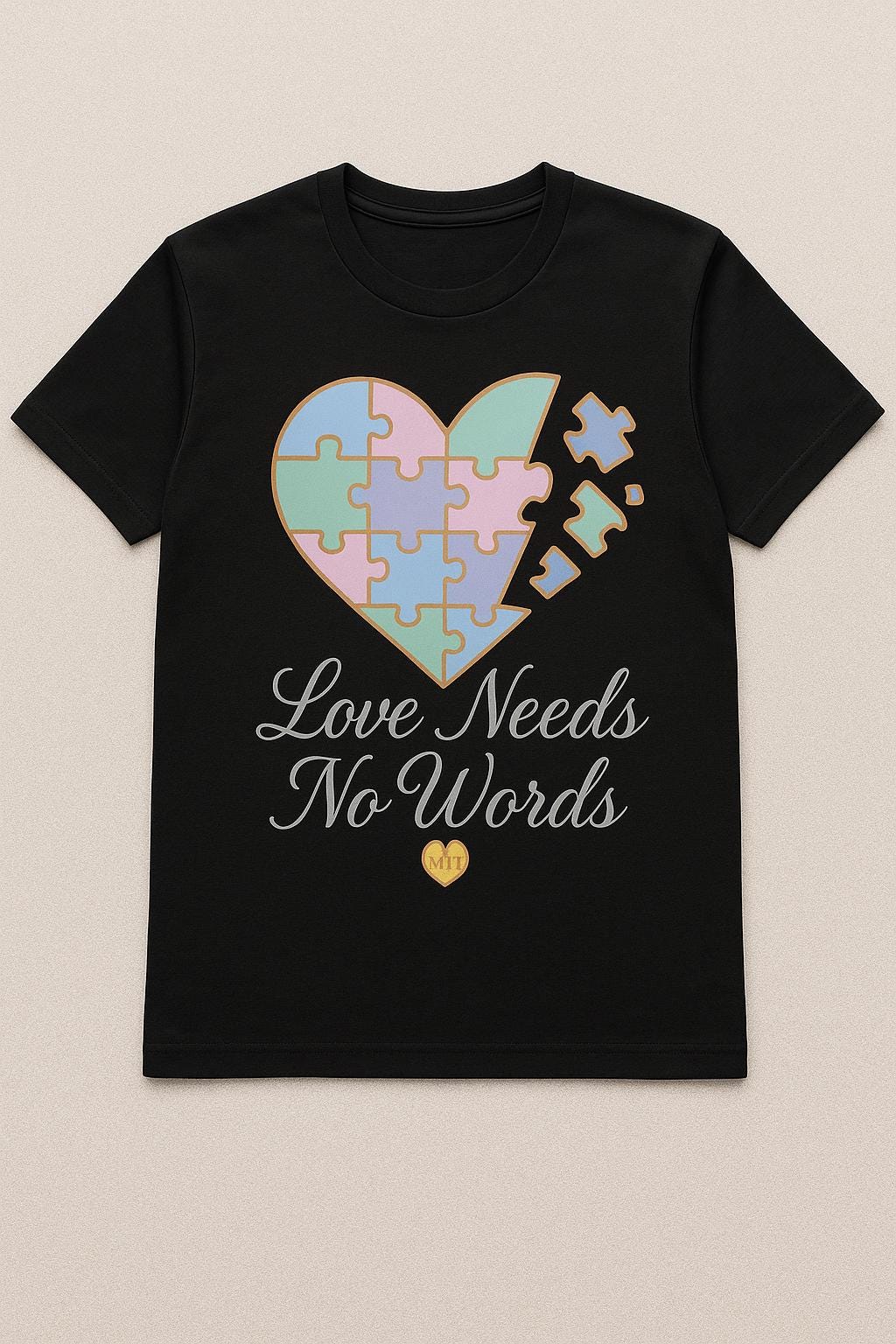Love Needs No Words Autism Puzzle Heart pgn