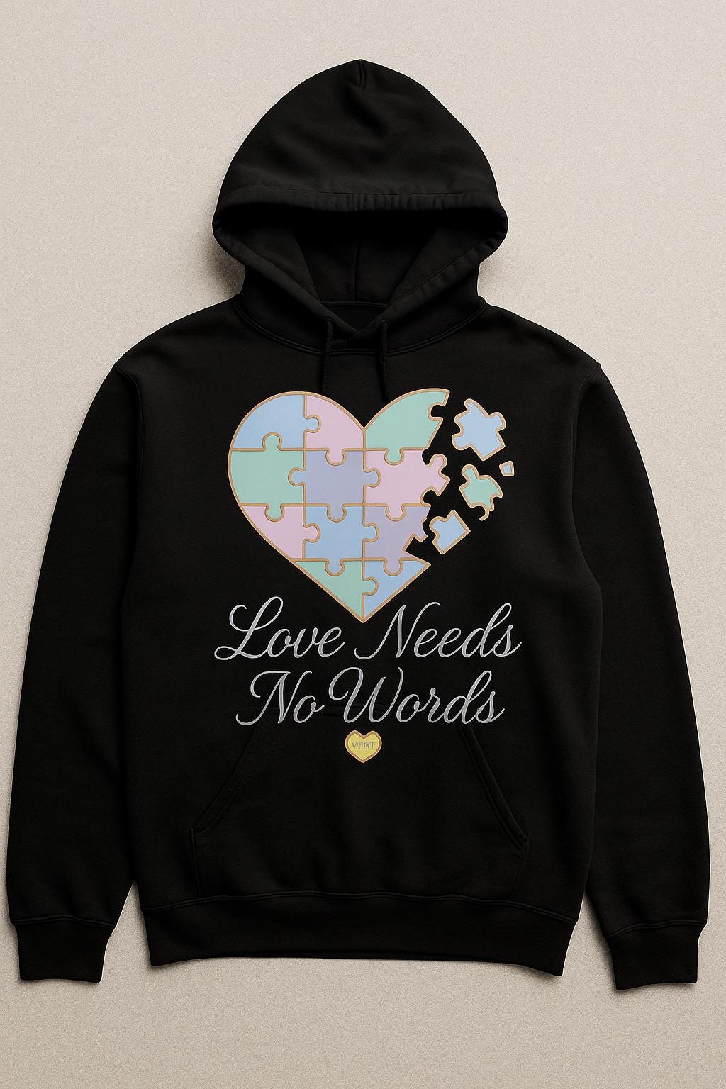 Love Needs No Words Autism Puzzle Heart pgn