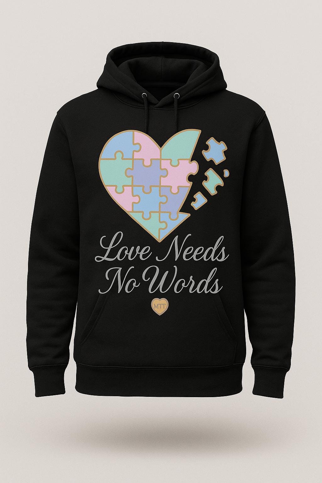 Love Needs No Words Autism Puzzle Heart pgn